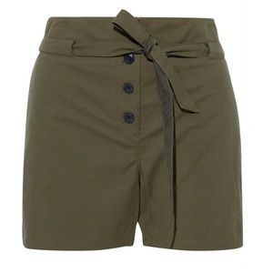 RAG & BONE Camille Belted Seersucker High Rise Shorts Green Size 4